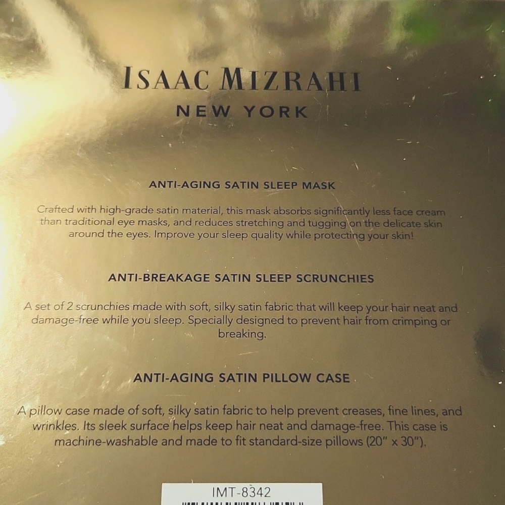 NEW! Isaac Mizrahi Anti-Aging Satin Sleep Set - Picture 6 of 8